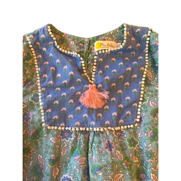 Mini Boden Girls Floral Patterned Dress Size 5-6Y Tassel Detail Cotton - Picture 2 of 5